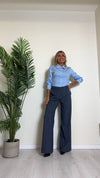 SUSYMIX - R748NY - CAMICIA COTONE BOTTONE GIOIELLO