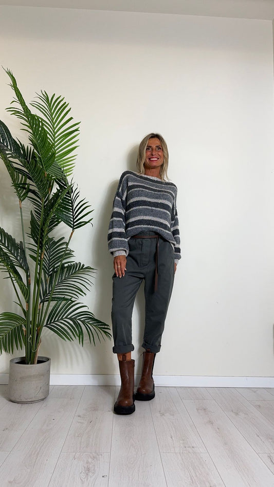 D'ELLE - RKW2416 - MAGLIA RIGHE CON LUREX , LANA/VISCOSA