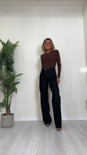 CELLOFUN - 2451P - JEANS A PALAZZO VITA MEDIA, TELA FERMA
