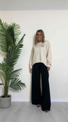 VICOLO - TB0908 - PANTALONE PALAZZO 70% VISCOSA ELASTICO VITA