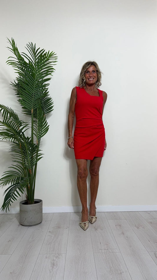 VICOLO - TB1285 - ABITO TUBINO CREPE CON DRAPPEGGIO LATERALE