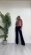 IMPERIAL - P3E9IAW - PANTALONE CREPE ELASTICIZZATO CON ZIP A SCOMPARSA SUL RETRO, FLARE FIT
