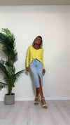 SUSYMIX - KHRISTY2 - GONNA DENIM LONGUETTE CON SPACCO