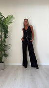 DAFNE - 205.201CP45 - COMPLETO GILET+PANTALONE LINO(55%)/VISCOSA(45%) CON CINTURA E BOTTONI A CONTRASTO