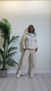 DAFNE - 2103P26 - FELPA APERTA CON ZIP IN COTONE GARZATO CON CAPPUCCIO E MANICHE TAFFETA'