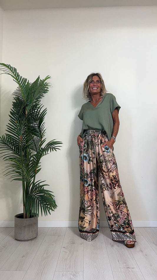 SUSYMIX - FB454BU - BLUSA VISCOSA SCOLLO A V STONDATA