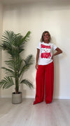 DAFNE - 252PEP13 - T-SHIRT COTONE STAMPA PENNELLATE