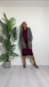 DAFNE - 9370P32 - CARDIGAN LUNGO VISCOSA DOPPIATA CON TRECCIA BORDO E MANICHE, CON TASCHE