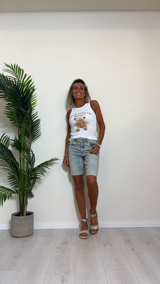 VICOLO - RB0358 - TOO/CANOTTA COSTINE, STAMPA ORSETTO