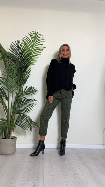 DAFNE - QC23069P28 - MAGLIA VISCOSA DOPPIATA COLLO DOLCEVITA, PANNELLO SOVRAPPOSTO, ASIMMETRICA