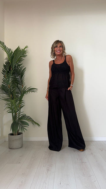 DAFNE - 002P19 - TOP PIZZO CON MUSSOLA LAVORAZIONE SANGALLO