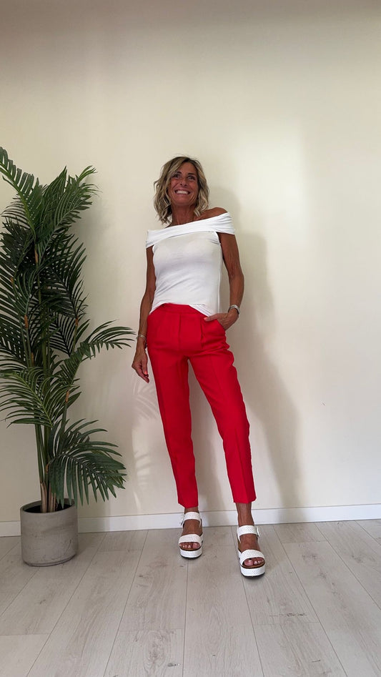 VICOLO - UB0268 - TOP SCOLLO SHIFFER 94%VISCOSA 6%ELASTAN