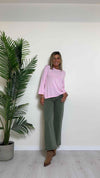 DAFNE - 6125P23 - MAGLIA VISCOSA GIROCOLLO, ORLO E POLSI COSTINE