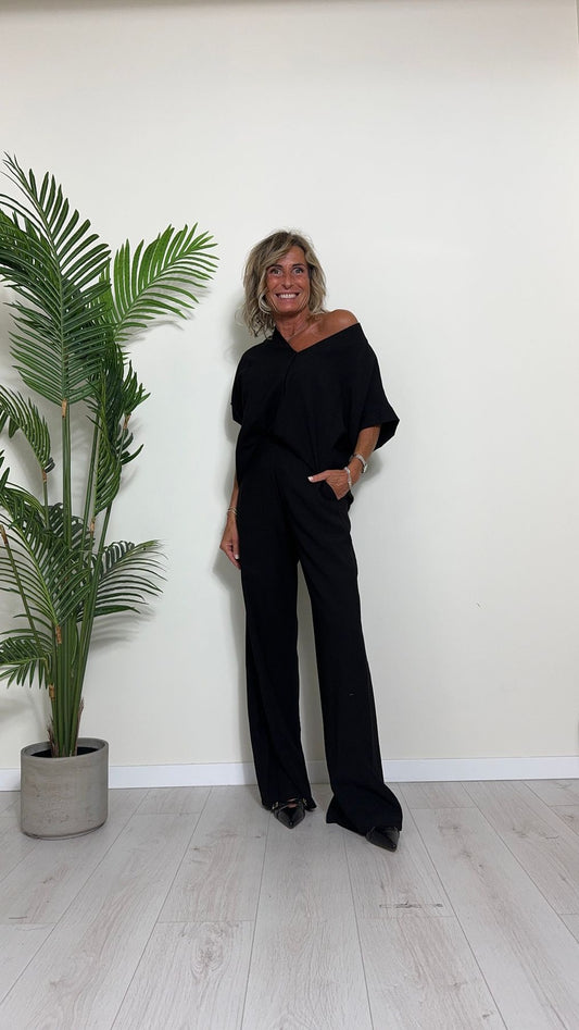 GIORGIA & JHONS - 60360SS24 - BLUSA AMPIA VISCOSA(90%) MANICA SCESA SCOLLO A V E BUGIA CENTRALE