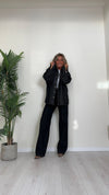 CELLOFUN - 2411G2 - SHACKET (GIACCA/CAMICIA) SIMIL DENIM CON FRANGE MANICHE E BOTTONI A PRESSIONE