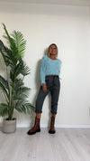 D'ELLE - I243111 - PANTALONE CARAMELLA CON CINTURA E VITA ELASTICATA, COTONE MANOPESCA