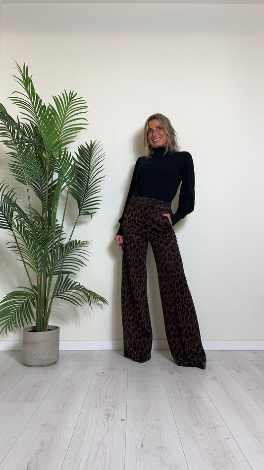 DAFNE - 5507925P35 - PANTALONE PALAZZO FANTASIA MACULA CON LUREX
