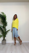 SUSYMIX - KHRISTY2 - GONNA DENIM LONGUETTE CON SPACCO