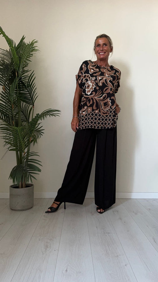 DAFNE - 18355P24 - BLUSA FANTASIA 100%VISCOSA FIT AMPIO