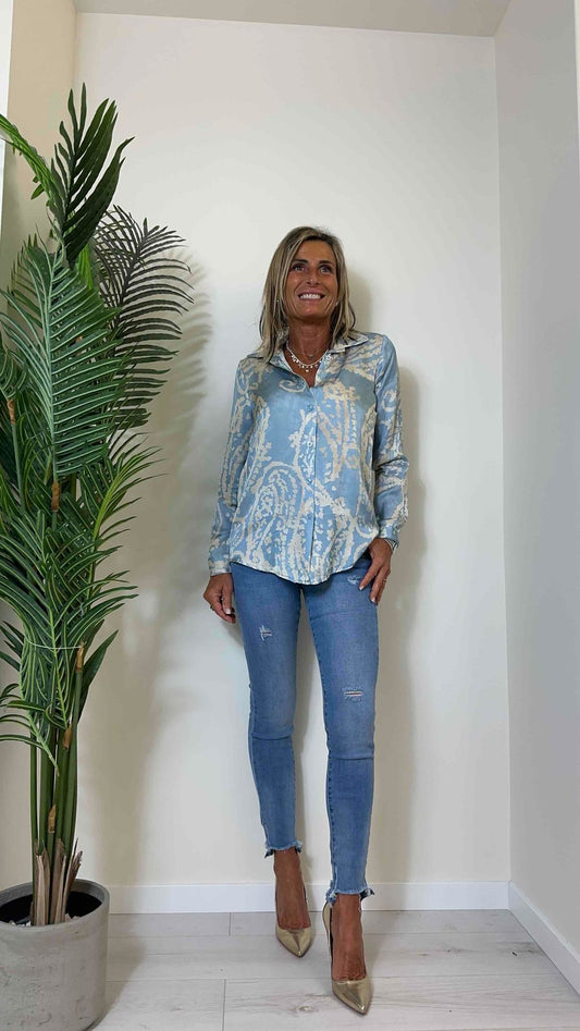 DAFNE - 5979SS24P24 - CAMICIA 100%VISCOSA FANTASIA ASTRATTA SFUMATA