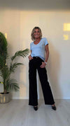 DAFNE - 1380P32 - PANTALONE CARGO PALAZZO ELASTICIZZATO, VITA ALTA