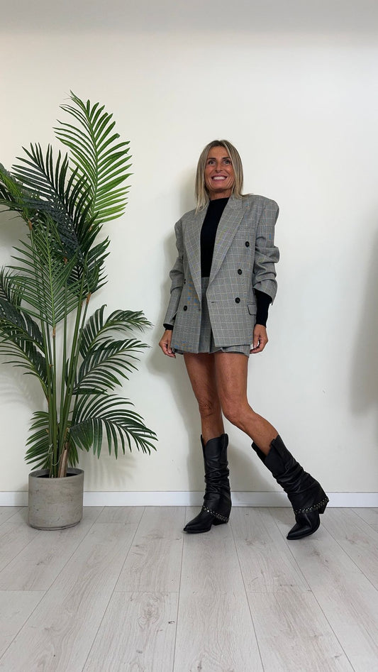 VICOLO - TS1408 - SKORT (GONNA/SHORT) POLIVISCOSA GALLES CON MORSETTI