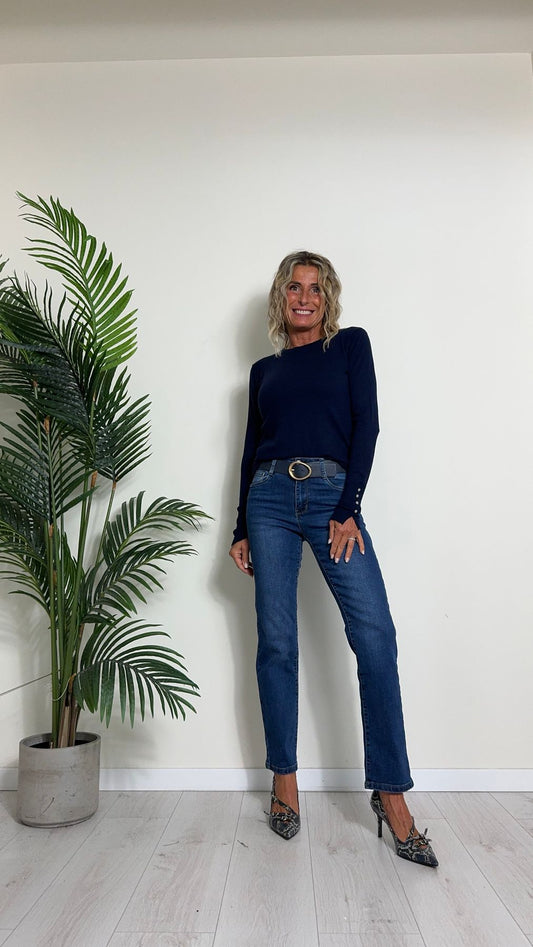 GIORGIA & JHONS - 60230FW24 - JEANS GAMBA DRITTA ELASTICIZZATO PUSH UP