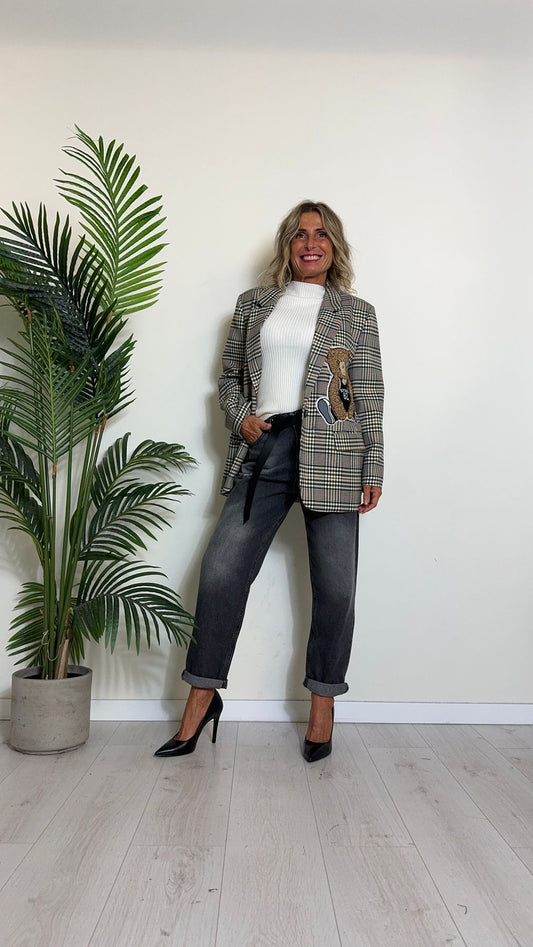 SUSYMIX - BOYJL0103 - JEANS BOYFRIEND CON ROTTURE E ABRASIONI E CINTURA