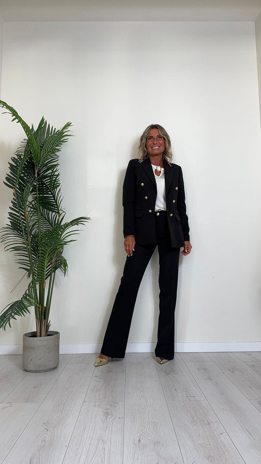 GIORGIA & JHONS - 60116FW24 - PANTALONE FLARE IN TESSUTO TECNICO