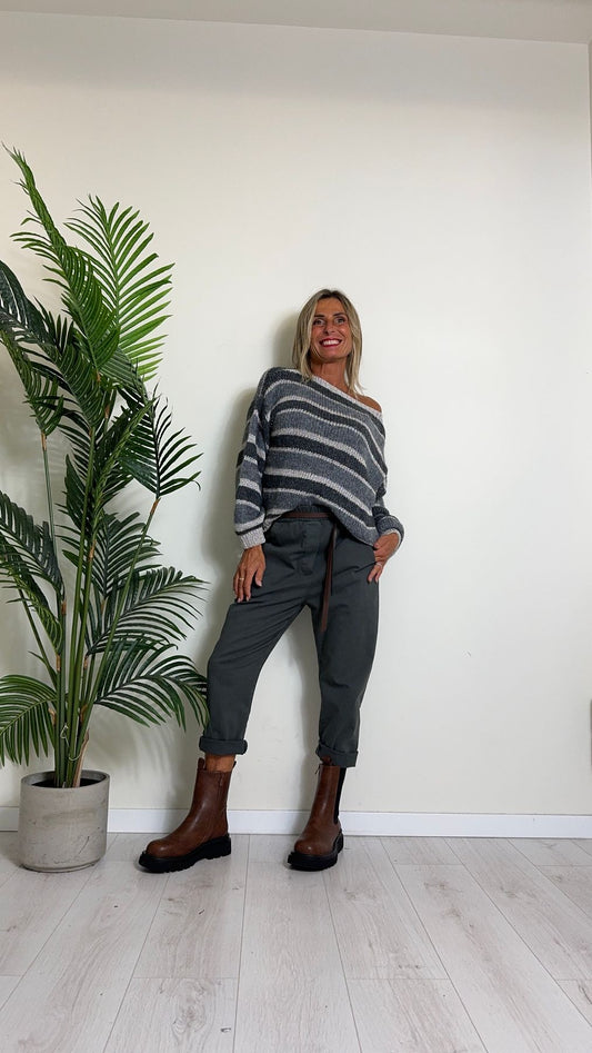 D'ELLE - RKW2416 - MAGLIA RIGHE CON LUREX , LANA/VISCOSA