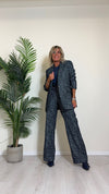 CELLOFUN - 2408G - BLAZER DENIM GLITTER OVER FIT