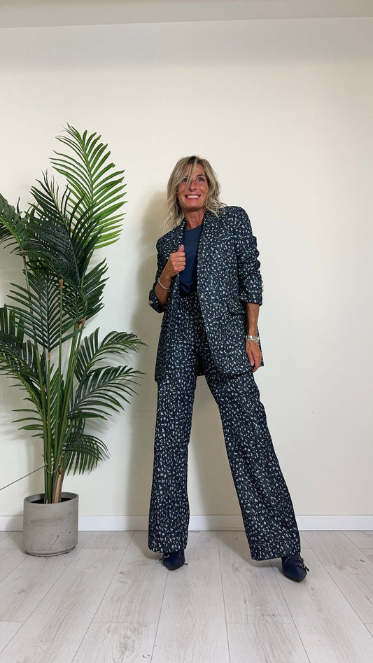 CELLOFUN - 2408G - BLAZER DENIM GLITTER OVER FIT