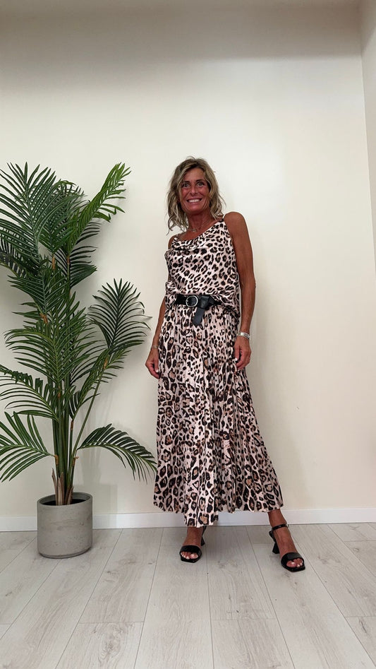 DAFNE - 9835YLPP16 - TOP SPALLINE FANTASIA MACULA CON SCOLLO SCESO