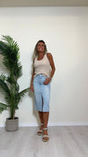 SUSYMIX - KHRISTY2 - GONNA DENIM LONGUETTE CON SPACCO