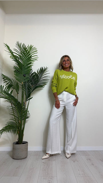 VICOLO - 77064B - PULL COTONE RICAMO VICOLO