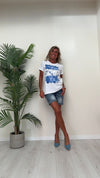 DAFNE - 252PEP13 - T-SHIRT COTONE STAMPA PENNELLATE