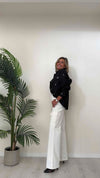 DAFNE - 1380P32 - PANTALONE CARGO PALAZZO ELASTICIZZATO, VITA ALTA