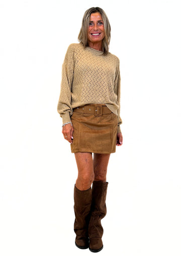 Emmaus - Skort in Suede con Cintura