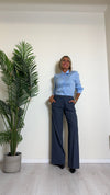 SUSYMIX - R748NY - CAMICIA COTONE BOTTONE GIOIELLO