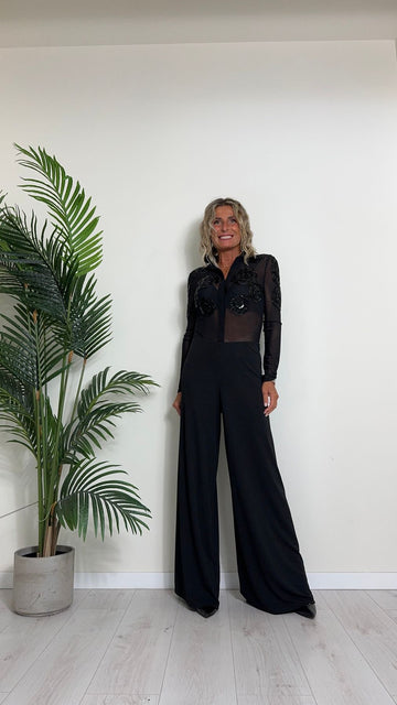 GIORGIA & JHONS - 60156FW24 - PANTALONE CREPE FLUIDO, ELASTICO IN VITA A SCOMPARSA, FIT AMPIO