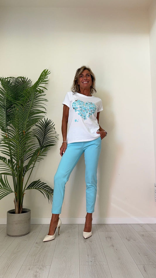 DAFNE - 252LVP13 - T-SHIRT COTONE STAMPA SIMBOLI