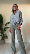 DAFNE - 24191P24 - CAMICIA COREANA RIGHE CON INSERTI FILI MULTICOLOR