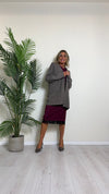 DAFNE - 9370P32 - CARDIGAN LUNGO VISCOSA DOPPIATA CON TRECCIA BORDO E MANICHE, CON TASCHE