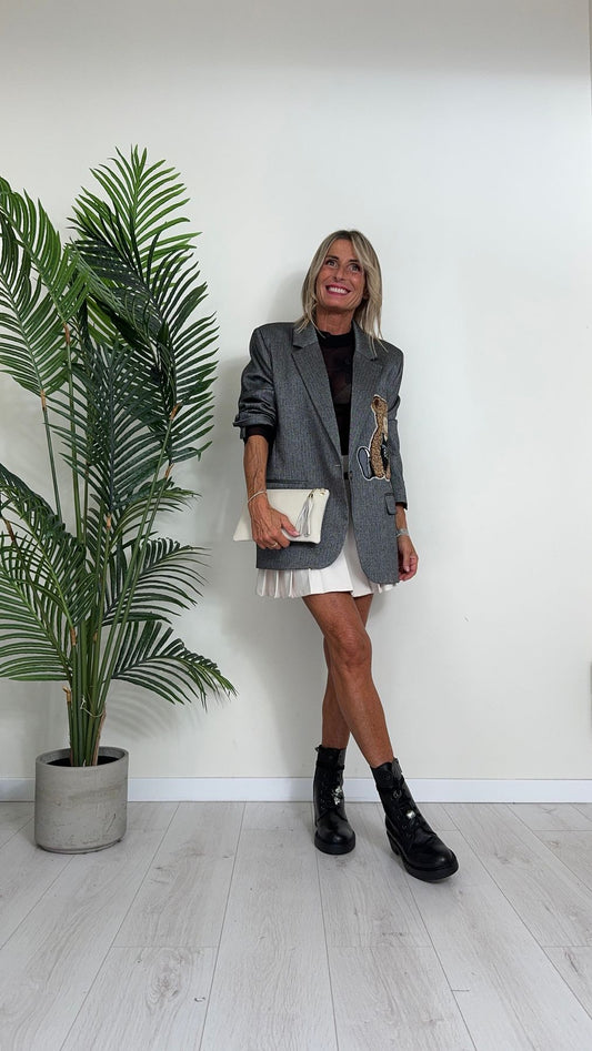 PLEASE - G0MYBAL000 - MINI GONNA IN POLIVISCOSA PIEGHE E CINTURA