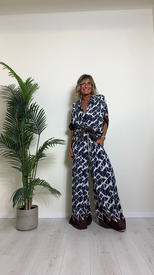 DAFNE - A6309-L61P28 - CAMICIA OVER FIT IN VISCOSA/LINO FANTASIA