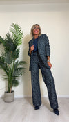 CELLOFUN - 2408G - BLAZER DENIM GLITTER OVER FIT