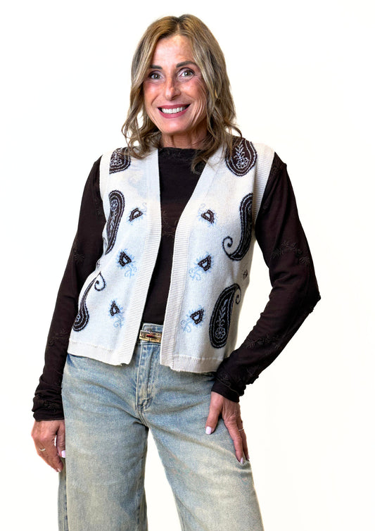 Gilet in Maglia Fantasia Paisley
