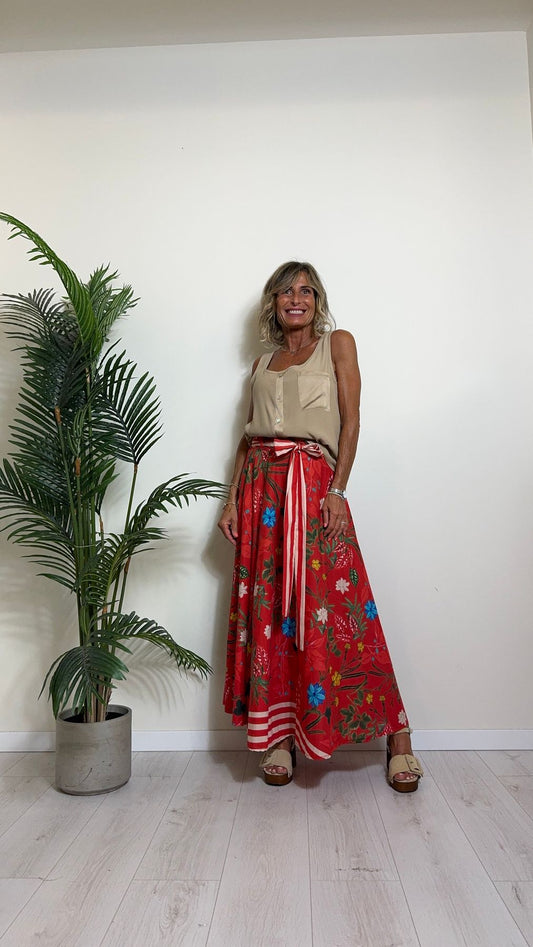 GIORGIA & JHONS - 60417SS24 - TOP/CANOTTA 100%VISCOSA CON TASCHINO E PROFILO BOTTONCINI (NON APRIBILI)