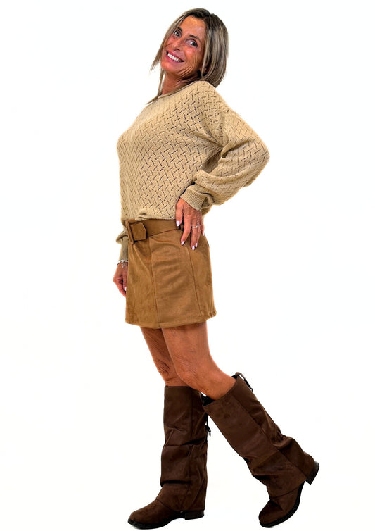 Emmaus - Skort in Suede con Cintura