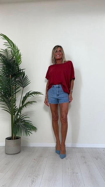 GIORGIA & JHONS - 60446SS24 - SHORT DENIM COMFORT STRETCH CON TASCHINI